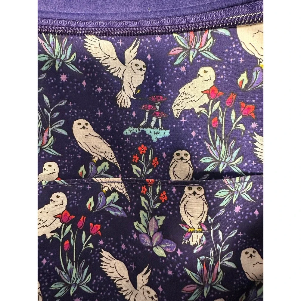 Vera Bradley Harry Potter Hedwig Purple Quilted Velvet Tote Bag Celestial Owl - Picture 10 of 12